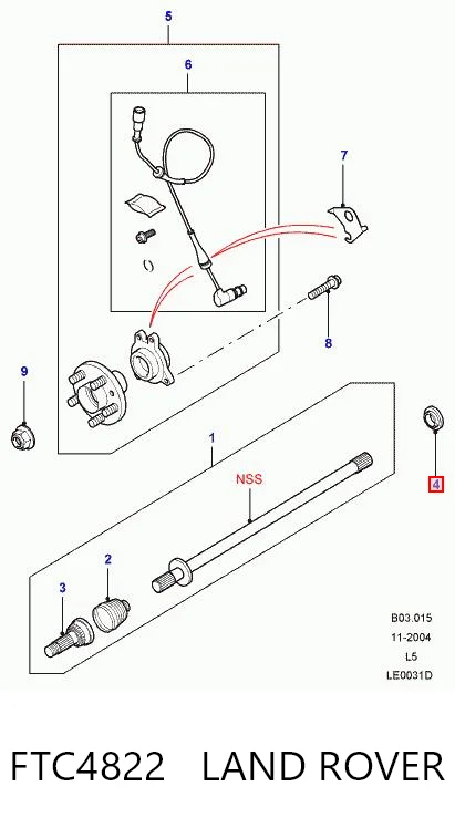 FTC4822 Land Rover Сальник переднего моста
