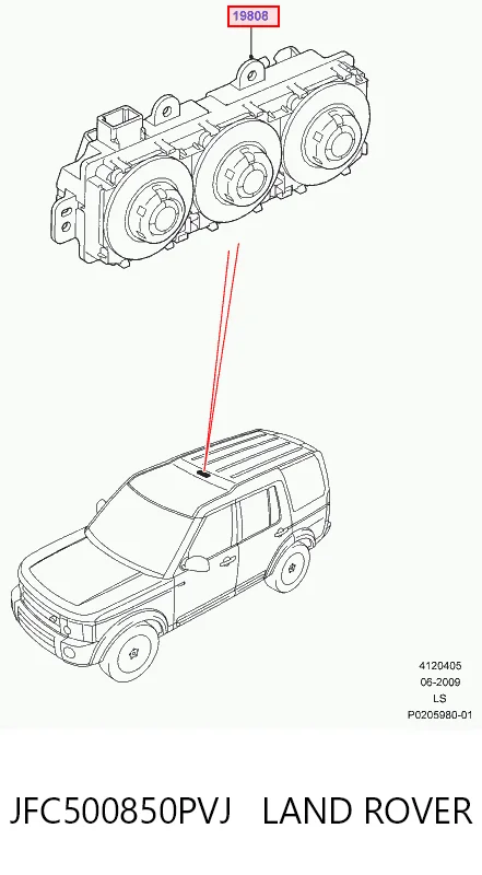 Механизм управления кондиционером на Land Rover Discovery IV L319