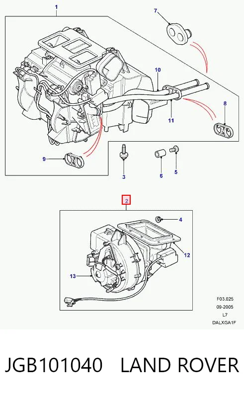 Мотор вентилятора печки (отопителя салона) Land Rover Range Rover II внедорожник (LP, P38A) (1994 - 2002) цена, от  USD