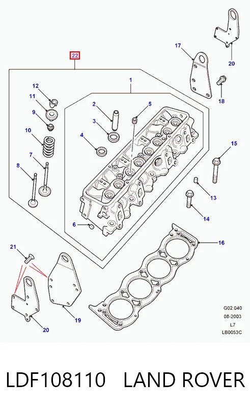 Головка двигателя Land Rover Discovery II внедорожник (LJ ,LT) (1998 - 2004) цена, от 209.80 USD