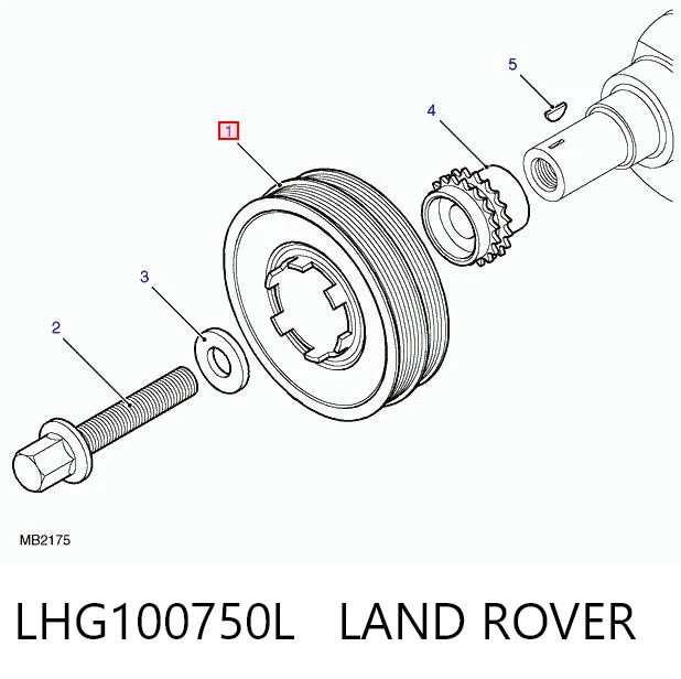 LHG100750L Land Rover Шкив коленчатого вала