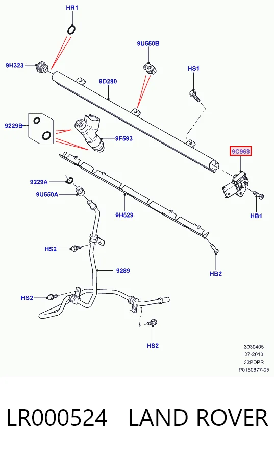 LR000524 Land Rover Датчик давления наддува турбины