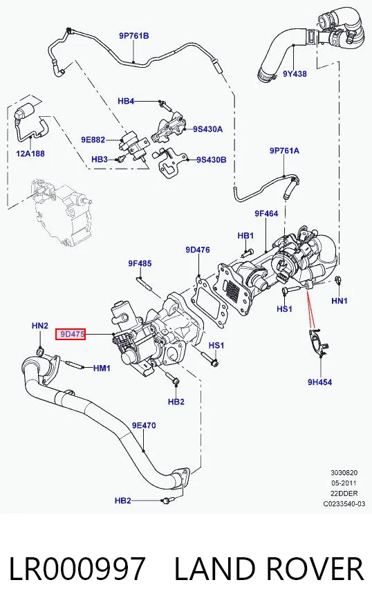 LR000997 Land Rover Клапан рециркуляции отработавших газов EGR