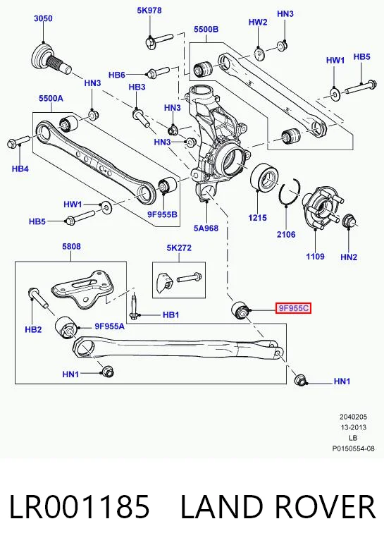 LR001185 Britpart Сайлентблок цапфы