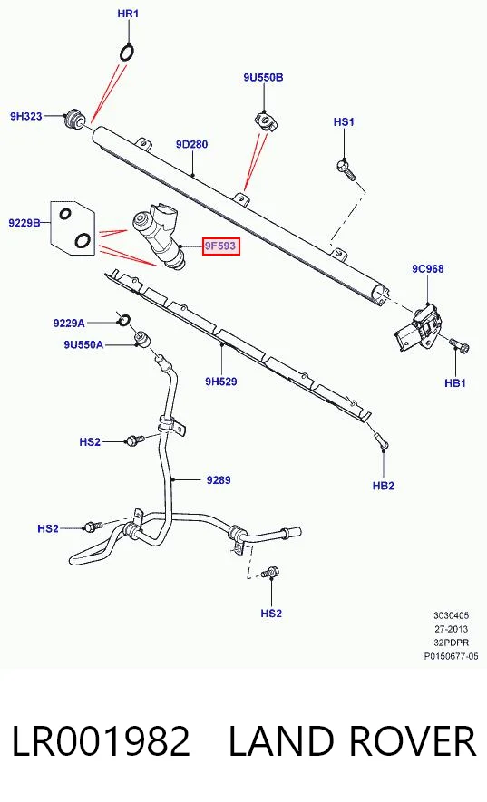 LR001982 Land Rover Топливные форсунки