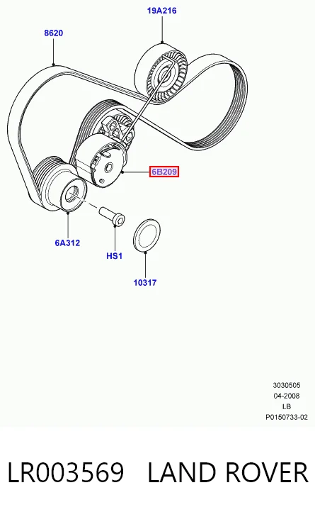 Натяжной ролик Land Rover Freelander II внедорожник (L359) (2006 - 2014) цена, от 56.63 USD