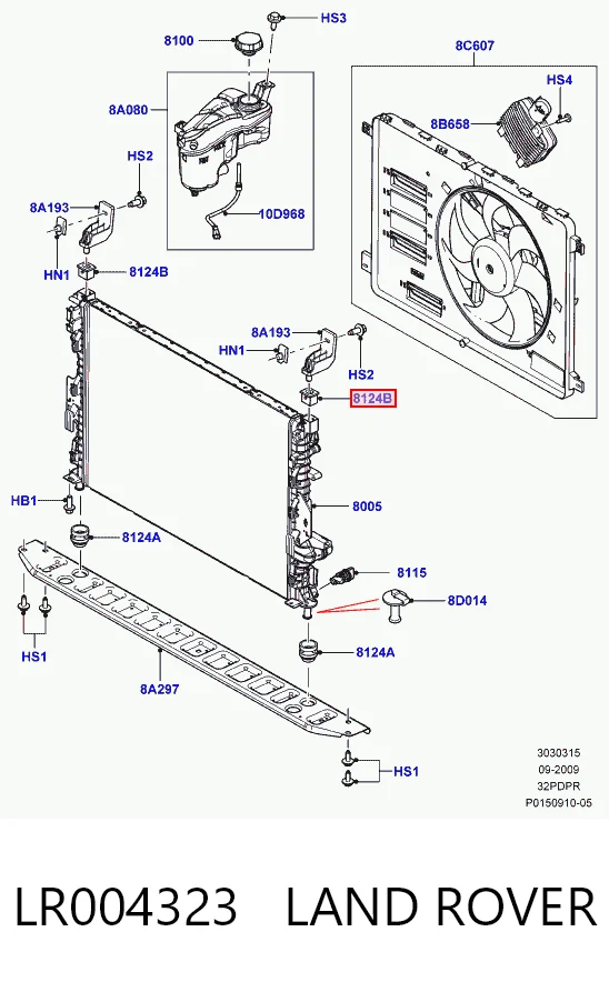 LR004323 Land Rover Уплотнительное кольцо патрубка радиатора