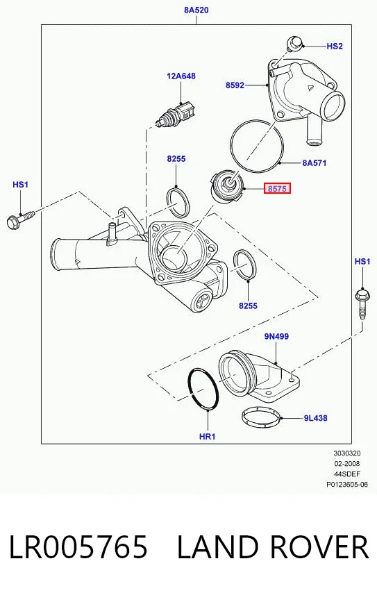 LR005765 Land Rover Авто термостат