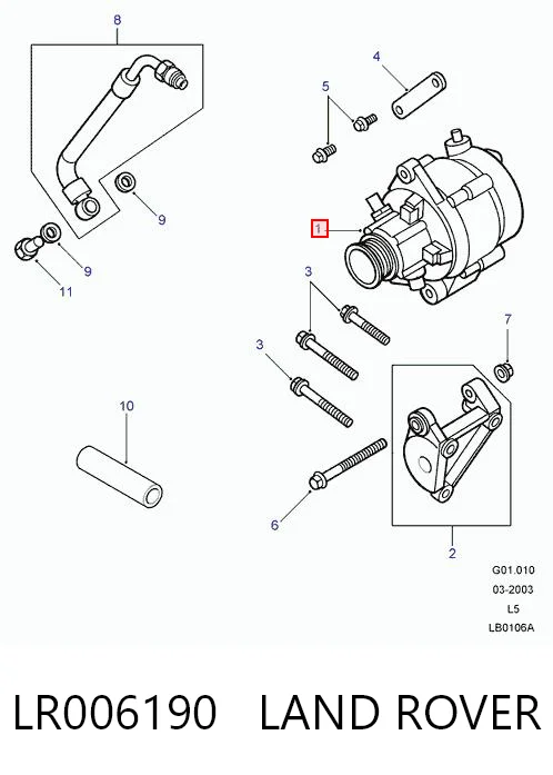 LR006190 Land Rover Генератор автомобильный