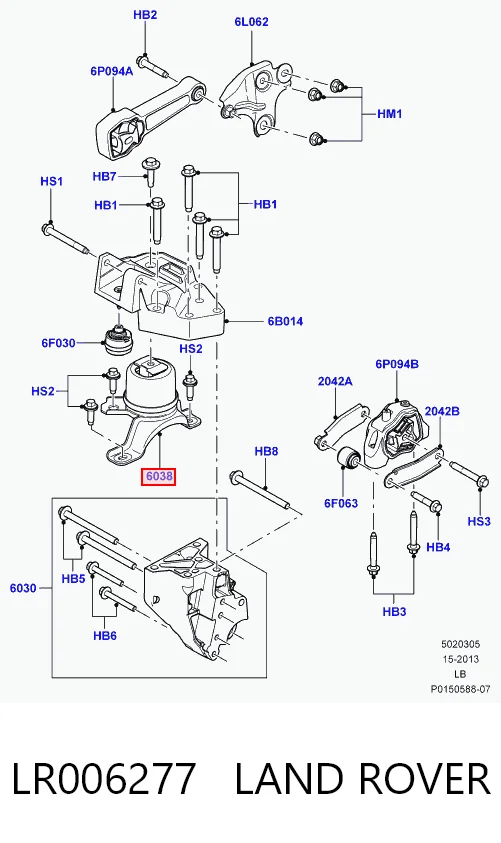 LR021633 Britpart Подушка (опора) двигателя правая нижняя