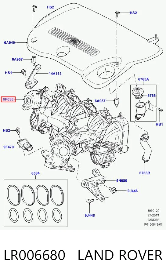 LR006680 Land Rover Коллектор впускной