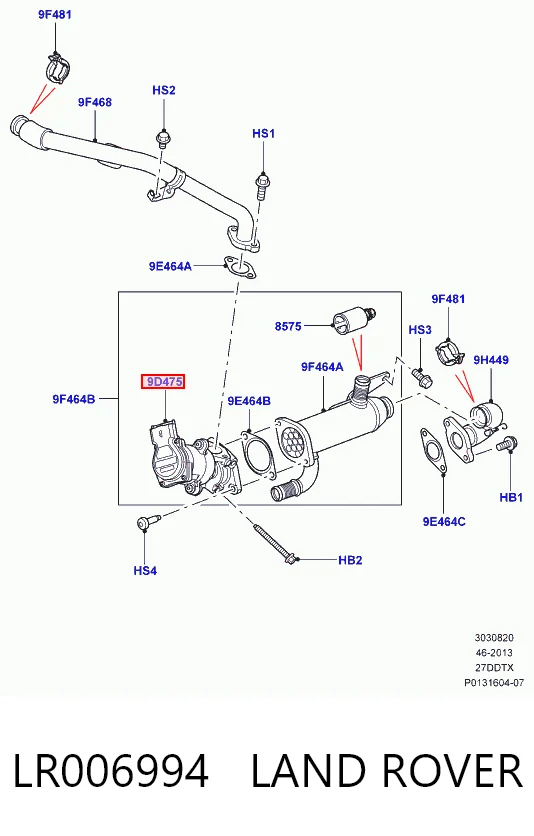 Клапан EGR, рециркуляции газов Britpart LR018465