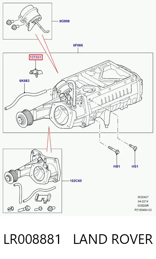 LR008881 Land Rover Датчик давления воздуха