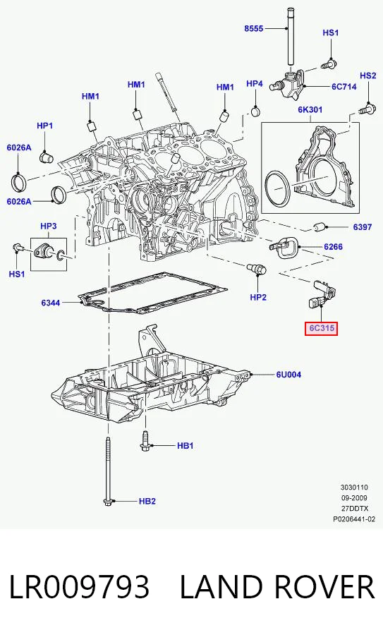 Датчик положения коленчатого вала Britpart LR009793LR цена, от 28.72 USD