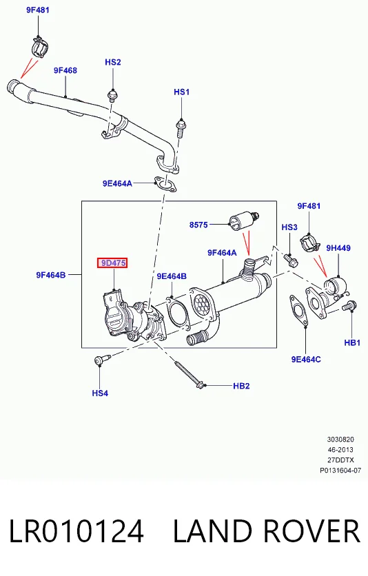 LR018465 Britpart Клапан рециркуляции отработавших газов EGR