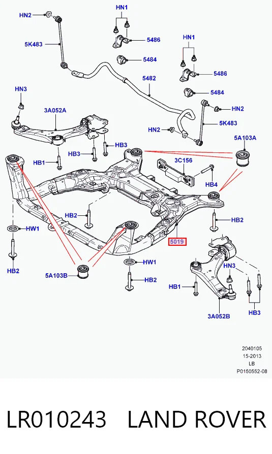 Подрамник передней подвески на Land Rover Freelander II L359