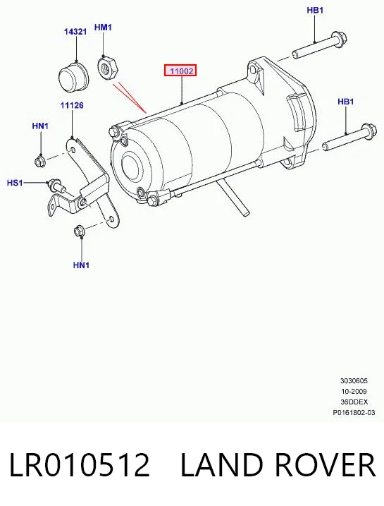 LR010512 Land Rover Стартер автомобиля