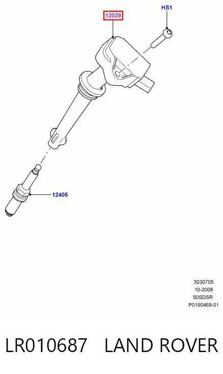LR010687 Land Rover Катушка зажигания