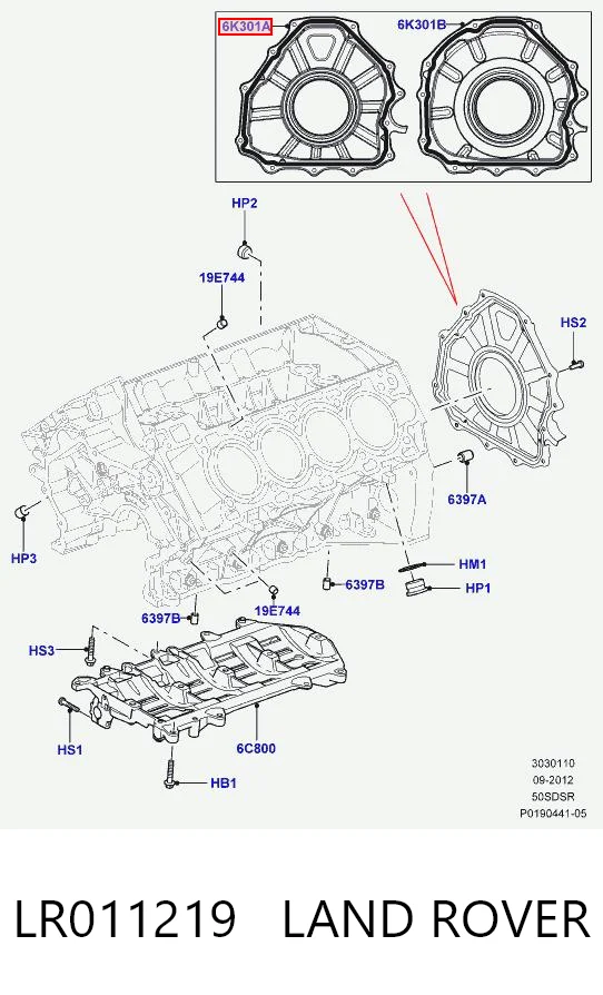 30105061 AND Сальник коленвала двигателя, задний