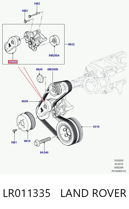 Роликовий модуль натяжителя ремня Britpart LR039517 цена, от 48.16 USD