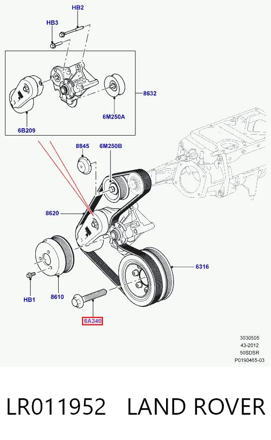 LR011952 Land Rover Болт коленвала