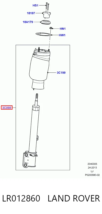 Амортизатор передний правый LR032560 Hotbray