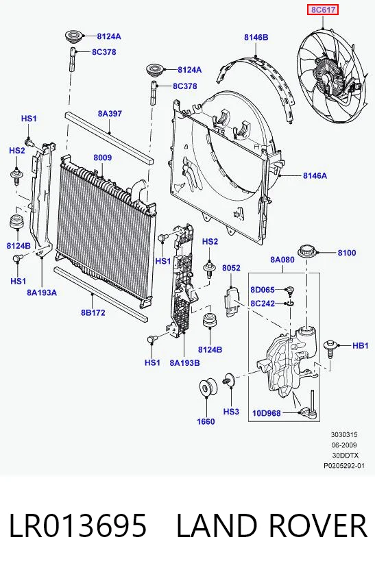 LR023392 Britpart Вентилятор радиатора
