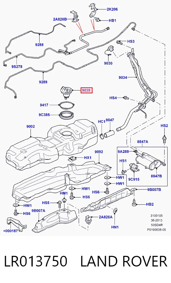 LR013750 Land Rover Крышка топливного Бака