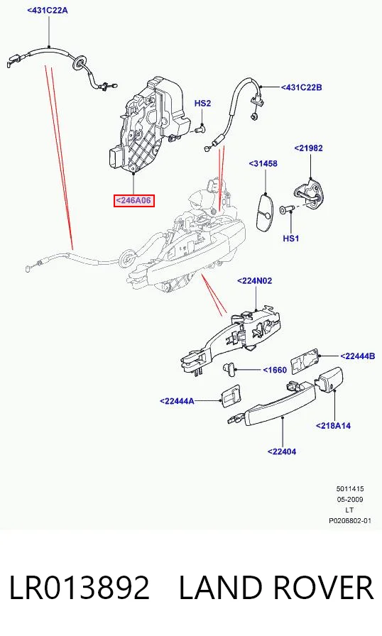Замок задней двери, левой Jaguar 8X2A26413AC цена, от 56.12 USD