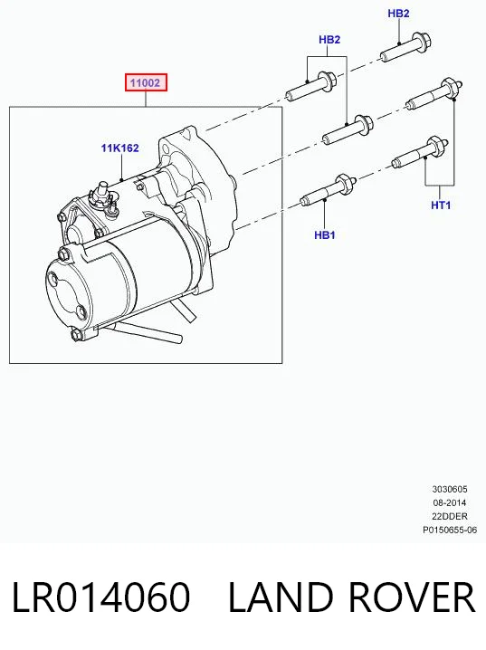 LR014060 Land Rover Стартер автомобиля