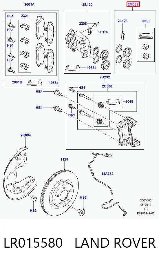 Купить LR015580G Britpart Ремкомплект переднего суппорта