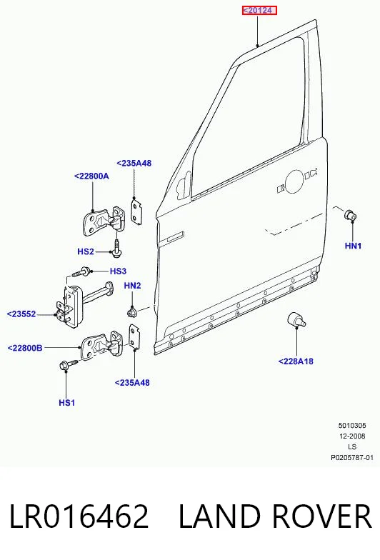 LR016462 Land Rover Дверь передняя правая