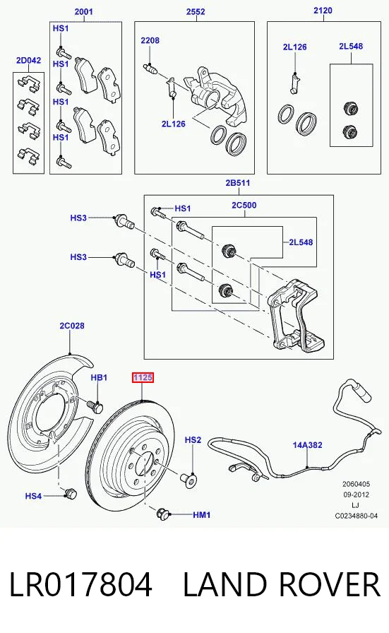 LR017804 Land Rover Дисковый тормоз