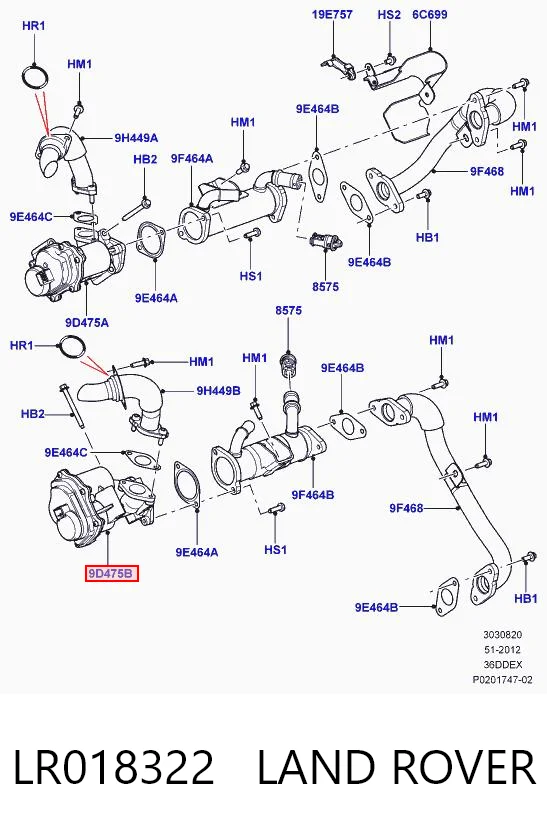  Клапан ЕГР Land Rover Range Rover 