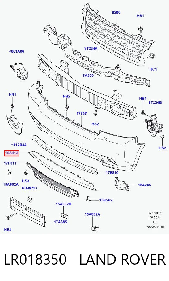 LR018350 Land Rover Передняя заглушка бампера буксировочного крюка
