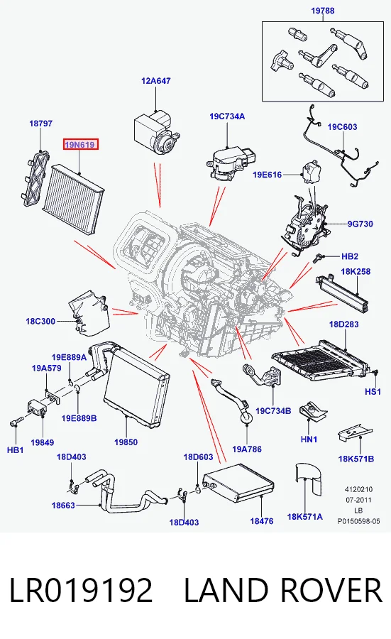 Фильтр салона LAND ROVER LR019192