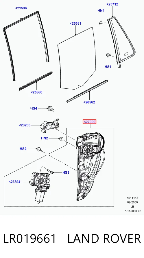 Стеклоподъемник задней левой двери Land Rover 6H5227001AJ цена, от 45.76 USD