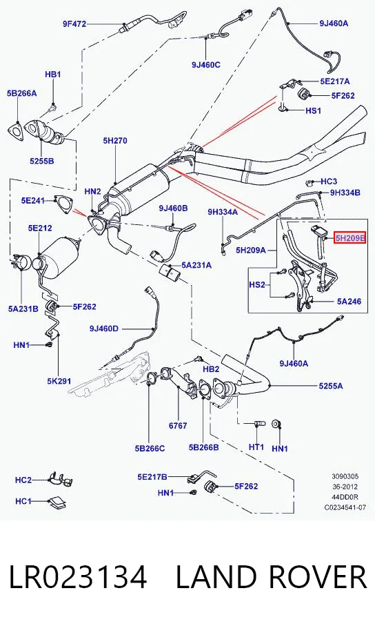 LR023134 Land Rover Датчик давления выхлопных газов