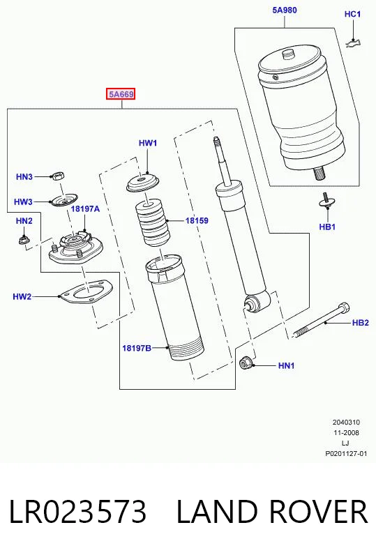 LR023573 Britpart Стойка задняя правая