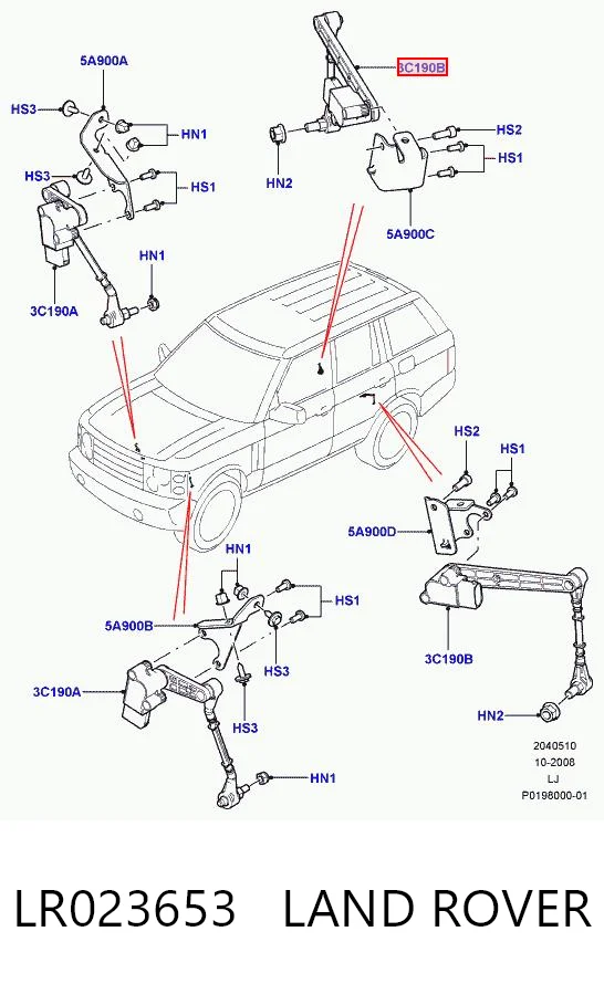 LR023653 Land Rover Задний датчик положения кузова
