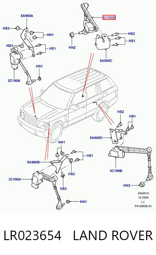 Задний датчик положения кузова AH425A955BD Land Rover