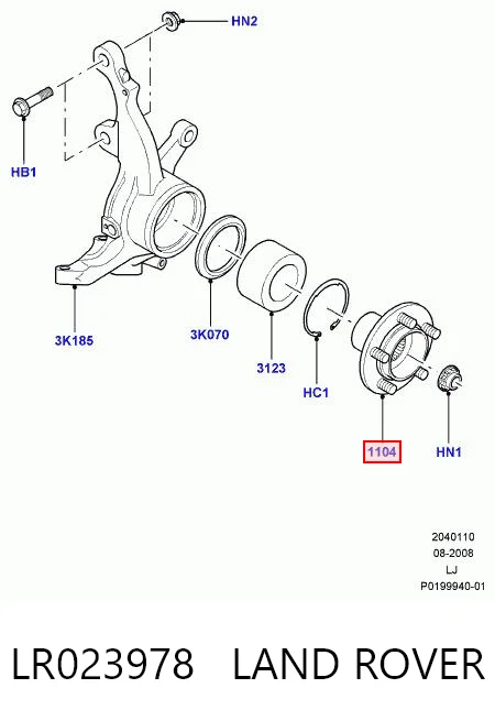 LR023978 Land Rover Ступица колеса передняя