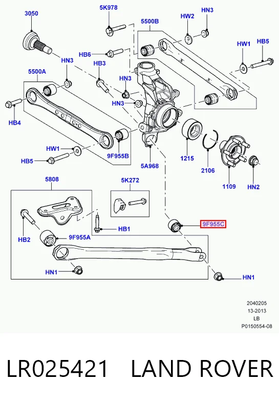 Сайлентблок заднего кулака Britpart LR001185 цена, от 11.88 USD