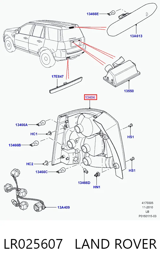  Фонарь задний левый Land Rover Freelander 2