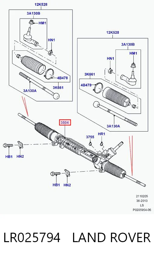 LR025794 Land Rover Управление рулевое в сборе