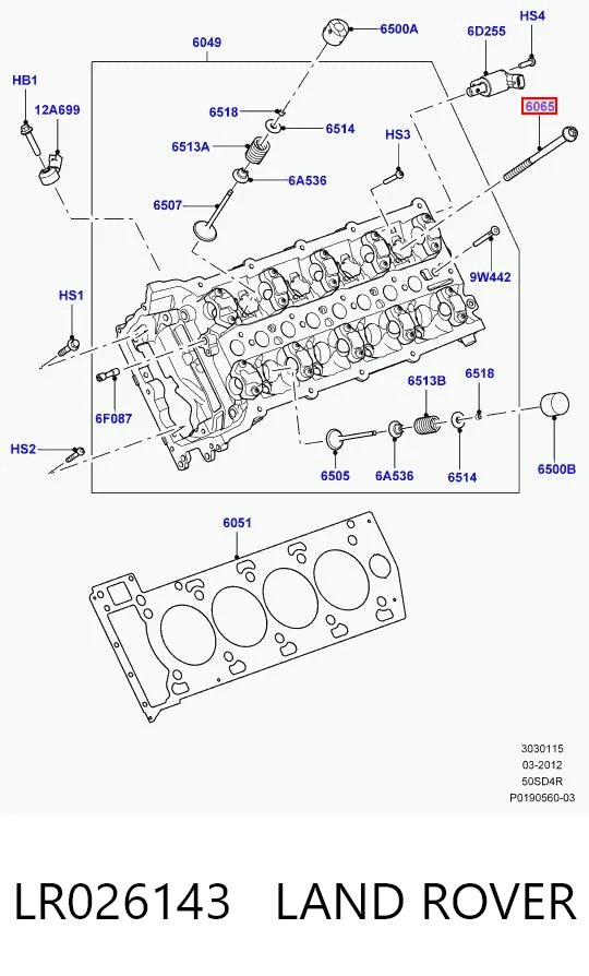 LR026143 Land Rover Болт крепления головки блока цилиндров