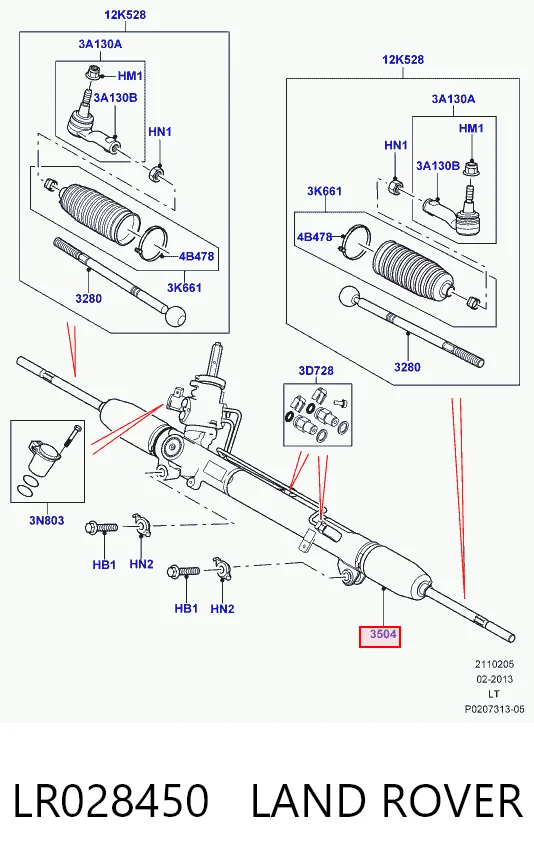 LR028450 Land Rover Управление рулевое в сборе