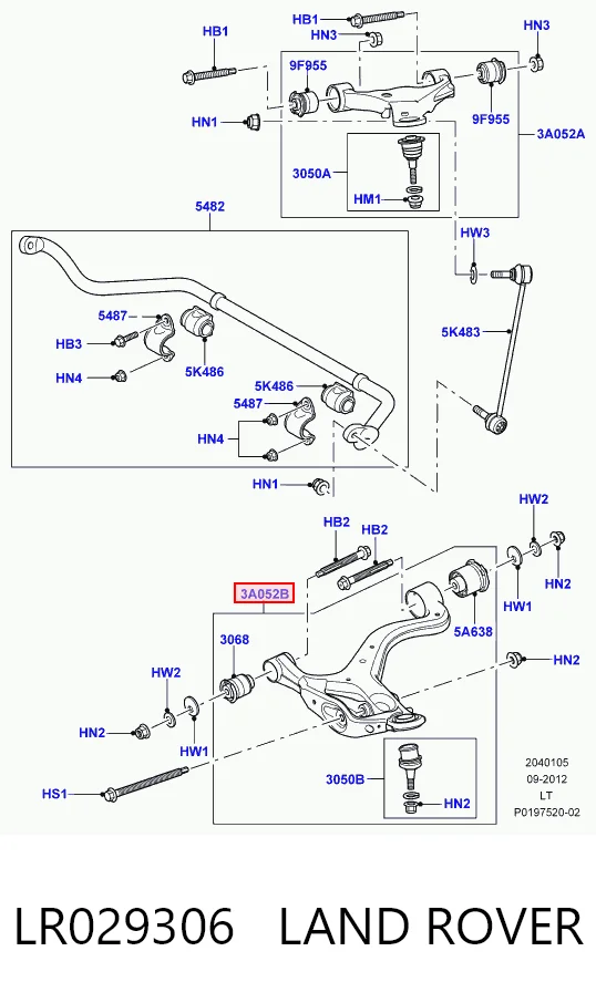 LR029306 Land Rover Рычаг передней подвески нижний левый