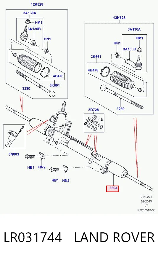LR031744 Land Rover Управление рулевое в сборе
