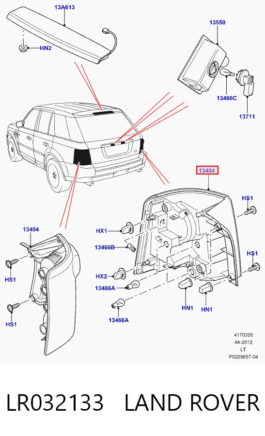 Задний левый стоп на Land Rover Range Rover SPORT I L320